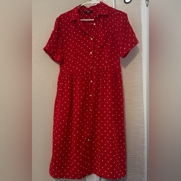 Uniqlo Dresses & Skirts - Uniqlo Red Polka Dot Dress with inner